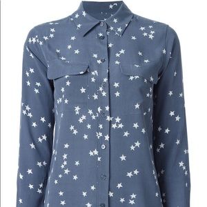 Equipment silk blouse blue stars medium